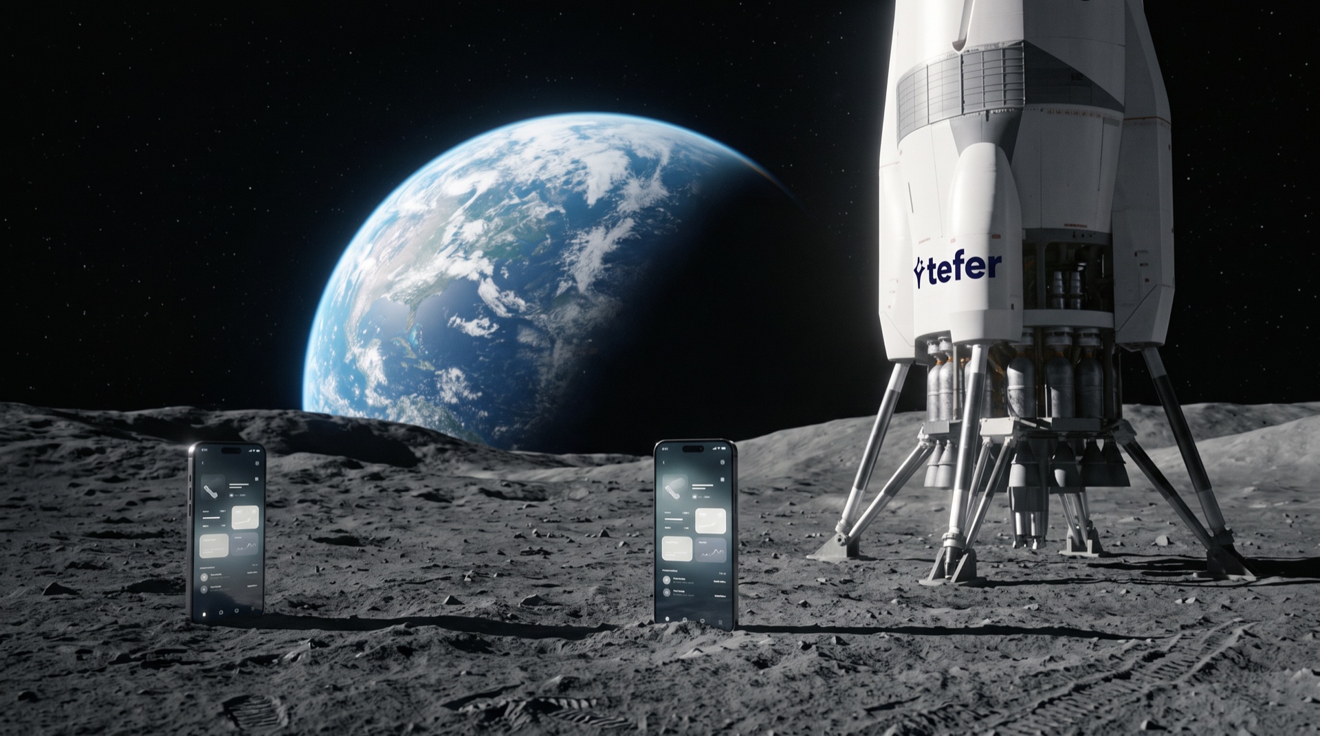 Earthrise over the lunar surface